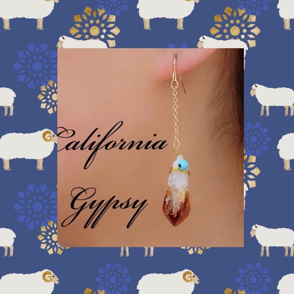 Raw chakra Hippie boho bead festival earrings✨ - Picture 3 of 4